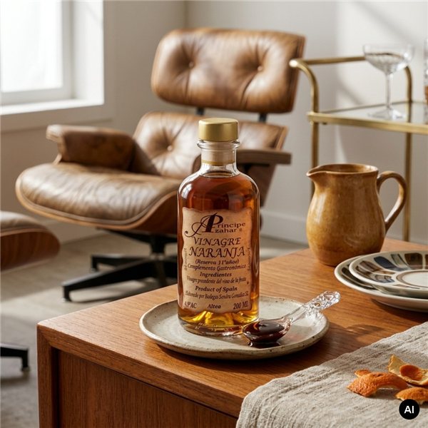 Vinagre de Naranja Principe de Azahar Reserva 11 años 200ml.-lateral
