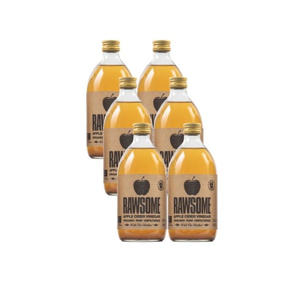 Organic Apple Cider Vinegar with Ginger and Turmeric Unfiltered 500ml RAWSOME-lateral