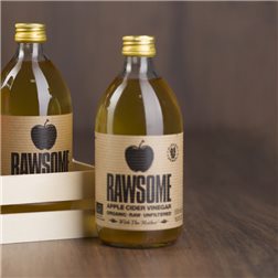 Vinaigre de cidre de pomme au gingembre et curcuma non filtré bio 6x500ml RAWSOME