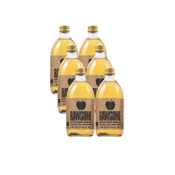 Vinagre de sidra de manzana sin filtrar Bio 6x500ml RAWSOME-detalle