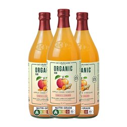 Vinagre Eat Wholesome Sin Filtrar Eco — Ecológico 1 L Canela, Cúrcuma, Manzana, Cider — Sidra (Caja de 3 unidades)