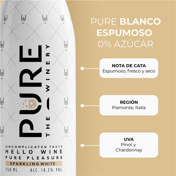 Vin Blanc Pétillant 0% Sucre-trasera