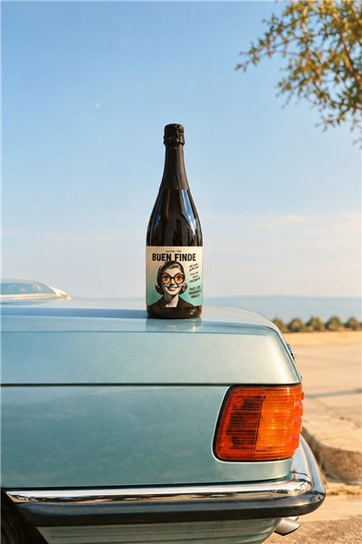 Vino Blanco Frizzante Sin Alcohol Buen Finde-lateral