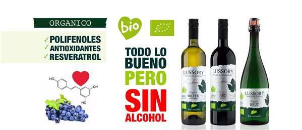Organic White Wine 0.0 Alcohol-Free - LUSSORY ORGANIC Chardonnay | Box of 6 bottles x 735ml-izquierda