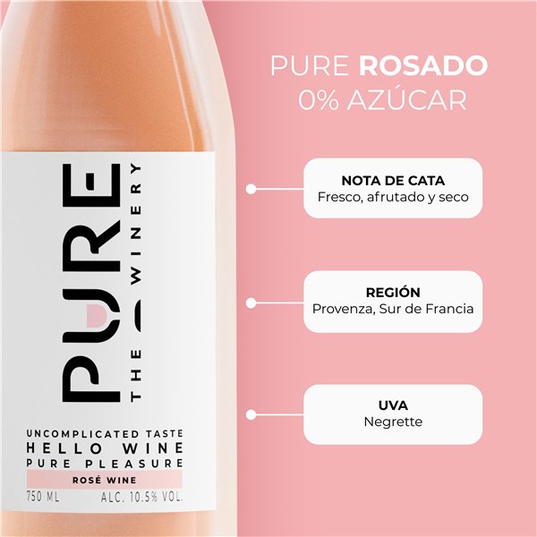 Vino Rosado 0% Azúcar-trasera