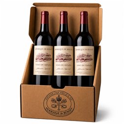 Vino Tinto 100% Merlot 2021  Henrique de Benoit | Caja Vino 3 Botellas 750 ml | 15 Meses en Fudres de Roble Francés + 4 Años en Botella | Pack Regalo Gourmet
