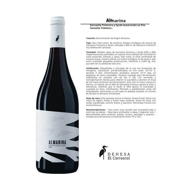 Red wine Almarina 'Dehesa El Carrascal'-detalle