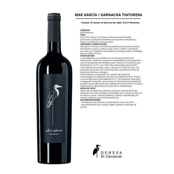 Red wine Mar García 'Dehesa El Carrascal'-detalle