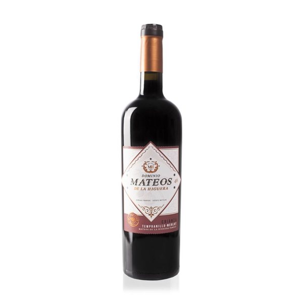 Vino tinto, tempranillo-merlot crianza Dominio Mateos de la Higuera, Bodega Vega Demara-detalle