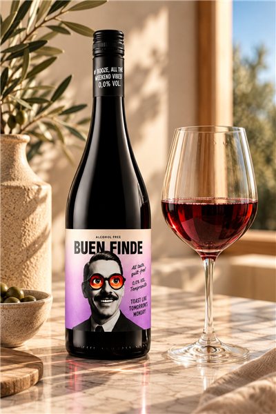 Vino Tinto Tempranillo Sin Alcohol Buen Finde-detalle