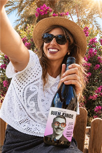 Vino Tinto Tempranillo Sin Alcohol Buen Finde-lateral