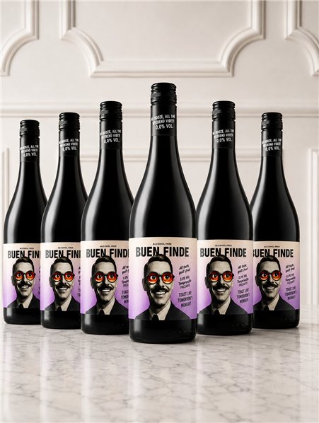 Vino Tinto Tempranillo Sin Alcohol Buen Finde-trasera