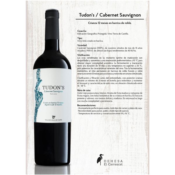 Tudon's Cabernet Sauvignon red wine 'Dehesa El Carrascal'-detalle