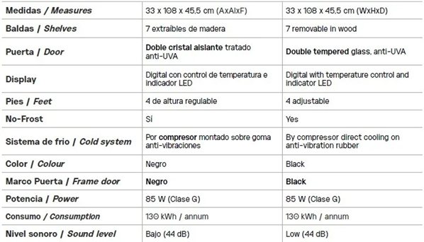 Vinothèque Vinobox 28 Pro 2T-lateral