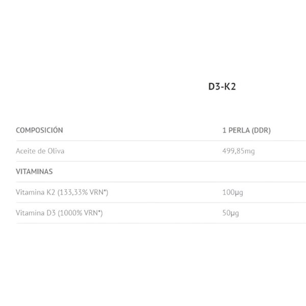 VIT D3 2000 ui + K2 100 mcg 60 Perlas-detalle