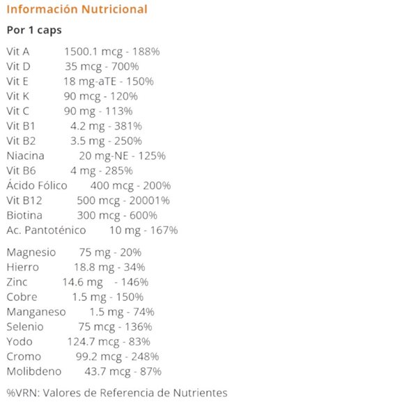 Vitamin + 60 Caps-detalle