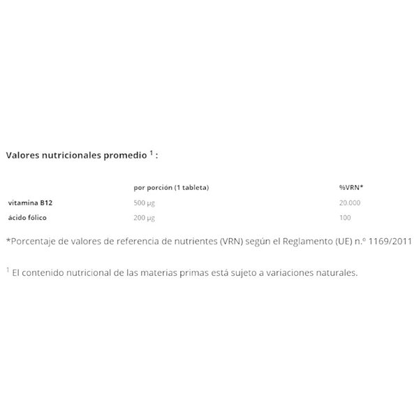 Vitamin B12 + Acide Folique 365 Tabs-detalle