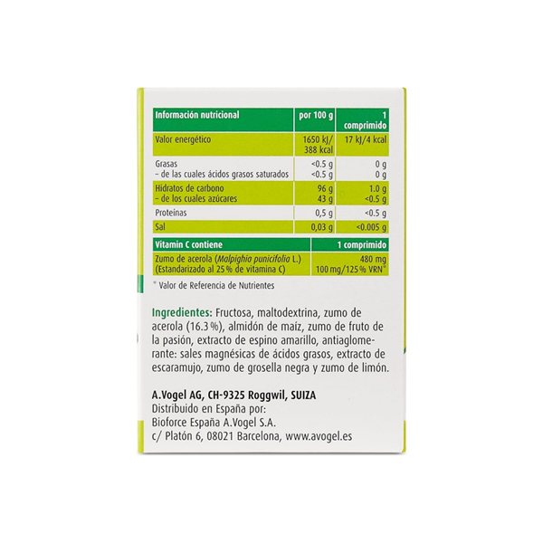 Natural Vitamin C 40 tablets A.Vogel-lateral
