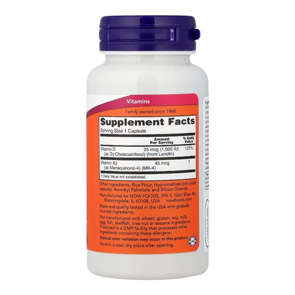 Vitamin D-3 & K-2 120 Caps-detalle