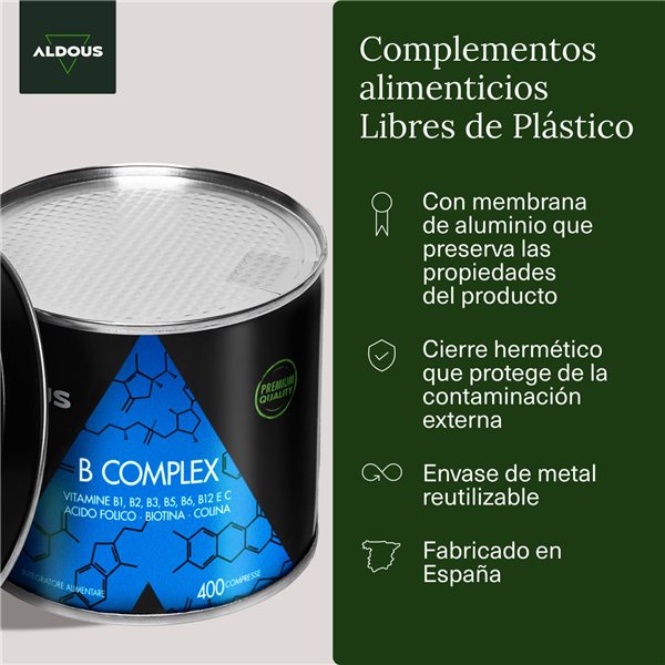 Vitamina B Complex + Vitamina C - 400 Comprimidos-izquierda