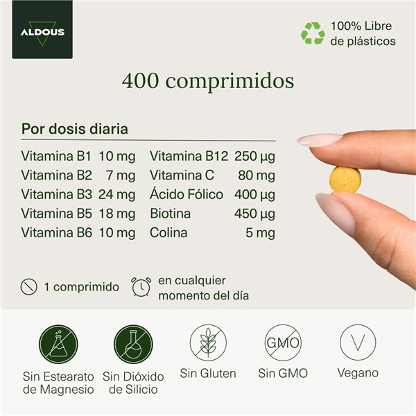 Vitamina B Complex + Vitamina C - 400 Comprimidos-lateral