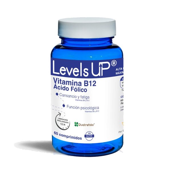Vitamine B12 + acide folique 60 comprimés Levels Up-detalle