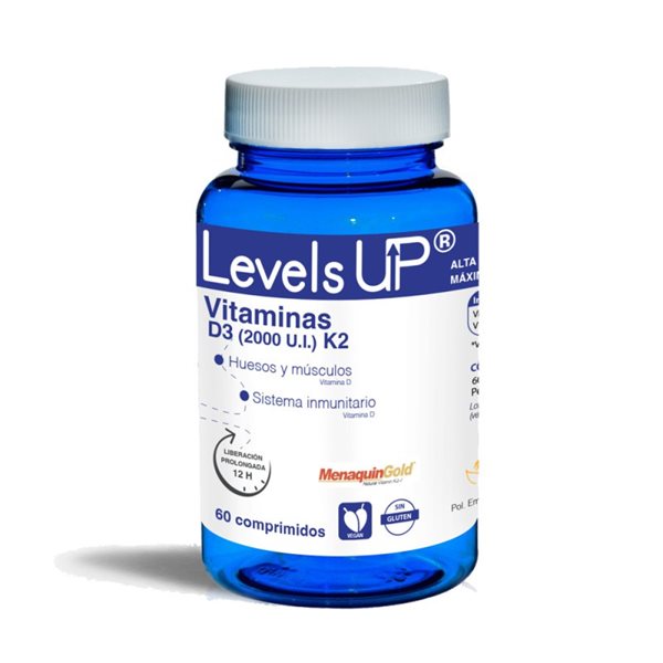 Vitamina D3 (2000 UI) + K2 60 comp Levels Up-detalle