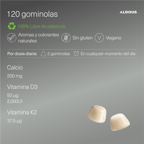 Vitamin D3 K2 + Calcium - 120 gummies-lateral