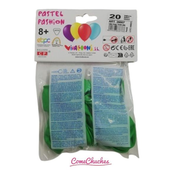 Vivallons 20 Globos Verde Lima-detalle