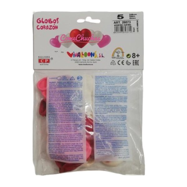 Vivallons 5 Globos Surtidos Hearts(Corazon)-detalle
