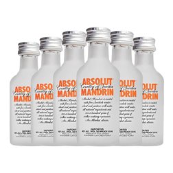 Vodka Absolut Botellín Miniatura 5 cl Mandarin — Mandarina (Caja de 6 unidades)