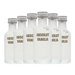 Vodka Absolut Botellín Miniatura 5 cl Vanilla — Vainilla (Caja de 6 unidades)