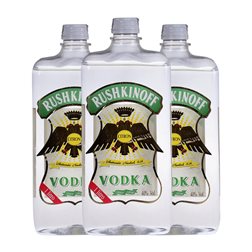Vodka Antonio Nadal Rushkinoff Petaca 1 L PET Citron — Limón (Caja de 3 unidades)