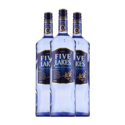 Vodka Five Lakes Premium 1 L (Caja de 3 unidades)