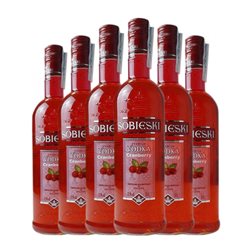 Vodka Marie Brizard Sobieski 70 cl Cranberry — Arándanos Rojos (Caja de 6 unidades)