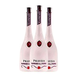 Vodka Pravda 70 cl Raspberry — Frambuesa (Caja de 3 unidades)