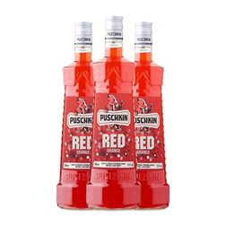 Vodka Puschkin 1 L Red Orange — Naranja Roja (Caja de 3 unidades)