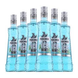 Vodka Puschkin 70 cl Icemint — Menta Helada (Caja de 6 unidades)