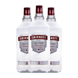 Vodka Smirnoff Petaca 1 L PET (Caja de 3 unidades)