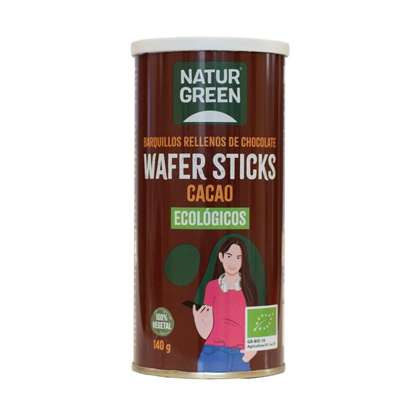 Cocoa Bio Wafer Sticks 140g NaturGreen-izquierda