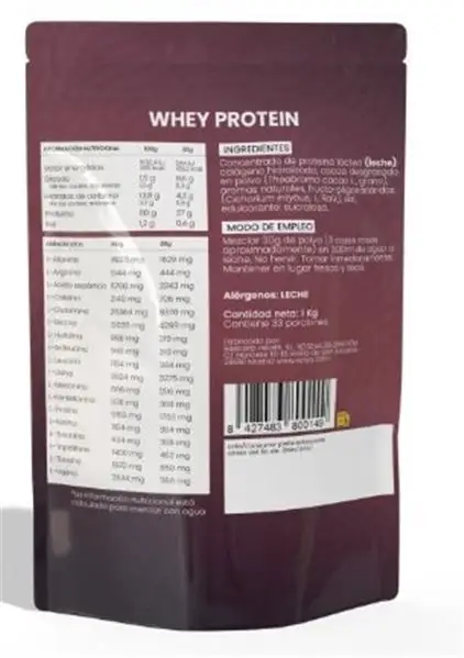 WHEY PROTEIN CHOCOLATE 1 KG DOY PACK-detalle