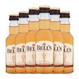 Whisky Blended Bell's Escocia Botellín Miniatura 5 cl PET (Caja de 6 unidades)