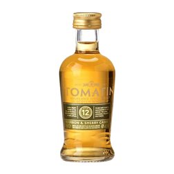 Whisky Single Malt Caja de 12 unidades Tomatin 12 Años Botellín Miniatura 5 cl