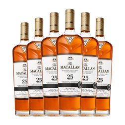 Whisky Single Malt Macallan Sherry Escocia Oak Cask — Barrica de Roble 25 Años 70 cl (Caja de 6 unidades)