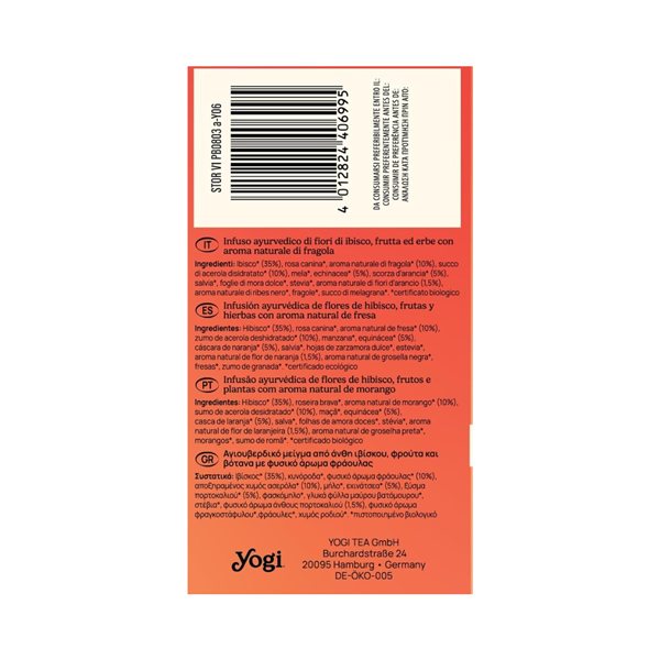 Yogi Frio Fraise et Orange Bio 15 filtres-lateral