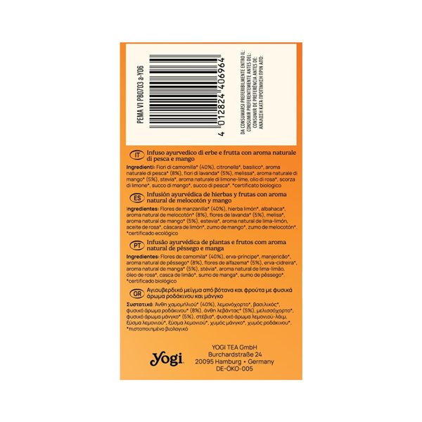 Yogi Frio Pêche et Mangue Bio 15 sachets-lateral
