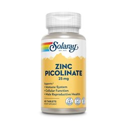 Zinc Picolinate 25mg 60 Tablets Solaray