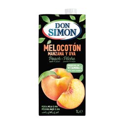 Zumo Caja de 12 unidades Don Simón Tetrabrick 1 L Melocotón, Uva