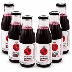 Zumo de Granada 100% Natural Variedad Kingdom | Prensado en Frío | Pack Zumo Granada Natural 6x750 ml sin Azúcar Añadido y rico en Antioxidantes | Zumo Vegano