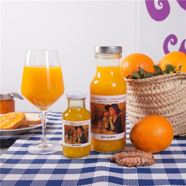 Zumo de Naranja y Cúrcuma Ecológico: Pack 14 Botellas 200 ml + Regalito-detalle